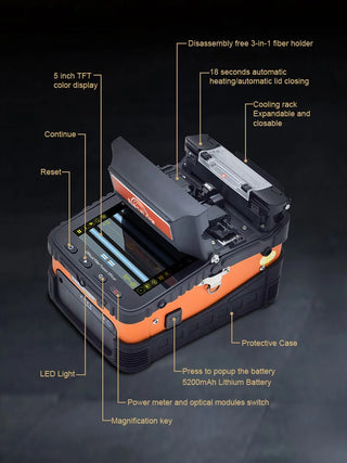 AI-10A AI-9 AI-6A AI-6C AI-6C+  Optial Fiber Fusion splicer Machine SM & MM With VFL OPM 5S Splicing Machine 6 Motors