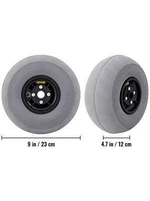 Beach Balloon Wheels 13" Replacement Sand Tires TPU Cart Tires for Kayak Dolly Canoe and Buggy w/ Free Air Pump 2-Pack