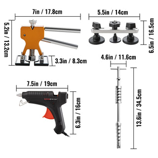 Paintless Dent Removal Rods Stainless Steel Rods Car Dent Repair Kit Glue Puller Kit for Auto Dent Removal Door Dings