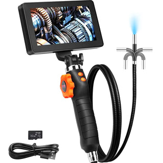 Articulating Borescope Camera with Light Two-Way Articulated Endoscope Inspection Camera1080P HD for Automotive Plumbing