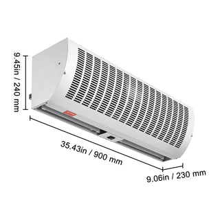 36/42/48/60 in Commercial Indoor Air Curtain Super Power 2 Speeds Wall Mounted Air Curtains for Doors Indoor Over Door Fan