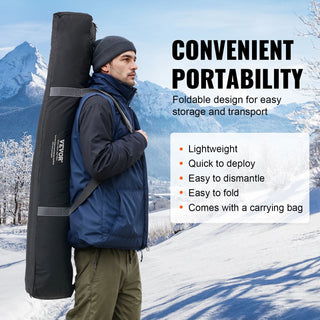 Portable Ice Shelter 3-4 Person Insulated Pop-Up Ice Fishing Tent 35 Square Feet Thermal Ice Shanty for Winter Fishing