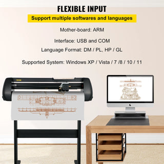 28in Vinyl Cutter Machine Cutting Plotter Adjustable Speed and Force DIY Cutting Machine Kit for Signs Banners Stickers