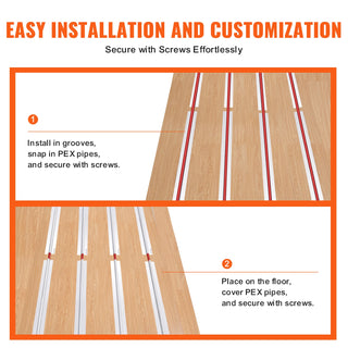 PEX Heat Transfer Plates Radiant Heat Plates PEX Pipe Durable Aluminum Install Underfloor Tubing Plates for Wooden Floors