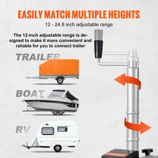 5000lbs Electric Trailer Dolly 12V Trailer Jockey Wheel with 22 ft/min Speed & Adjustable Height for Moving Caravan Boat