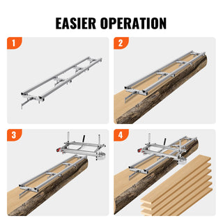 Chainsaw Mill Planking Milling 9ft Guide Bar Wood Lumber Cutting Portable Sawmill Aluminum Steel Chain Saw Mill