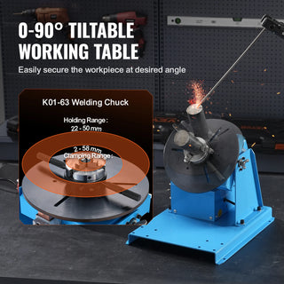 Rotary Welding Positioner 10KG Turntable Table Portable Welder Positioning Machine for Cutting Grinding Assembly Testing