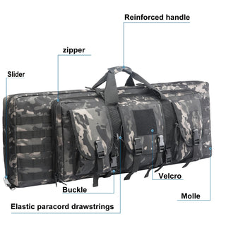 32 38 42 inch Double Rifle Case Bag Tactical Weapon Gun Case Rifle & Pistol Bag Long Gun Bag for Hunting Range Sports Transport