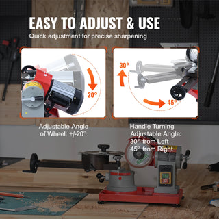 Circular Saw Blade Sharpener 370W Sharpening Machine 3600RPM Saw Blade 5Inch Wheel Rotary Mill Polisher for Carbide Tipped