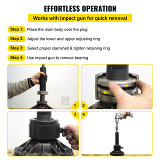 Carrier & Pinion Bearing Puller Compatible with Dana 30,40,50,60,70, 80, Ford 9/10.25" Tool with 3 45# Steel Clamshells