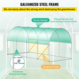 Walk-in Tunnel Greenhouse Portable Plant Hot House with Galvanized Frame & Waterproof Cover For Protecting Plants Grow