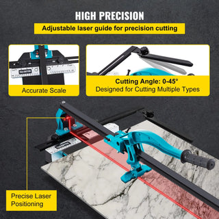 Manual Tile Cutter 1200mm Length Laser Positioning Single Rail Hand Tool for Cutting Ceramic Porcelain Granite Floor Tiles