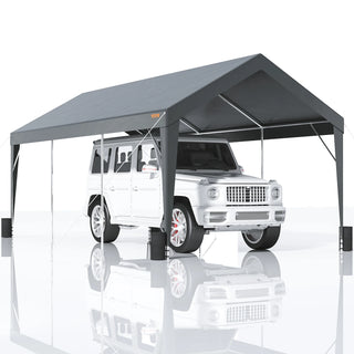 Carport 10x20ft Heavy Duty Car Canopy Garage with 8 Reinforced Poles and 4 Weight Bags UV Resistant Waterproof Tarp