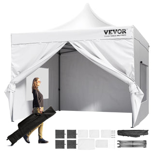 10x10 FT Pop up Canopy with Removable Sidewalls Portable Gazebo & Wheeled Bag  UV Resistant Waterproof Tent for Patio