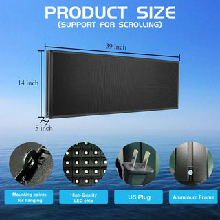 BRAND SMD LED SIGN 39" X 14" BRIGHT LED SCROLLING MESSAGE DISPLAY / PROGRAMMABLE BUSINESS ADVERTISING TOOLS