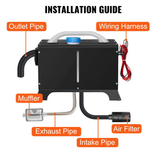 3 / 5 / 8KW 12V Diesel Air Heater All in One Mini Heater with Silencer LCD Switch Remote Control for Car Bus RV Trucks SUV