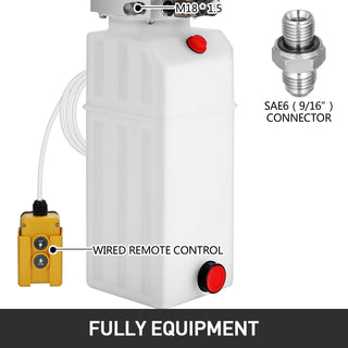 Lifting Jack Hydraulic Pump Power Unit 4L/ 6L/8L Plastic Tank Quick Start Oil Flow Single Acting For Dump Trucks Trailer