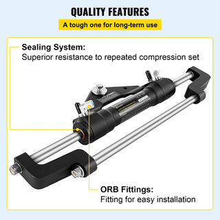 Hydraulic Steering Cylinder 300HP Without Hydraulic Hose and Helm for Outboards Boat Steering System