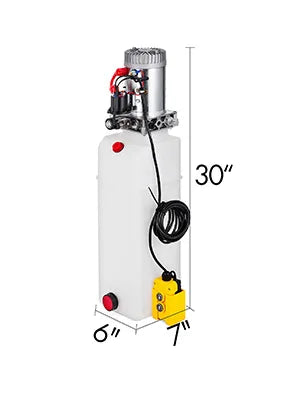 Lifting Jack Hydraulic Pump Power Unit 4L/ 6L/8L Plastic Tank Quick Start Oil Flow Single Acting For Dump Trucks Trailer