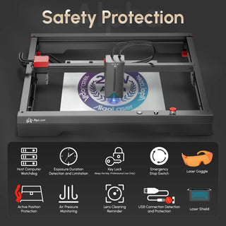 AlgoLaser Alpha 22W Laser Cutter Monster With Air Assist Pump 400mm/s Metal Engraver Woodworking Lase Engraving Cutting Machine