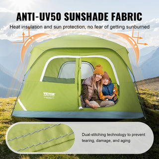 6 Person Outdoor Profession Fabric Tent Rainfly Waterproof Camping Tent Family Outdoor Instant Setup Tent with Carring Bag