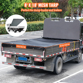 18oz PVC Dump Truck Tarp Folding Mesh Awning Tarpaulin Rainproof Cloth Double Pockets Trailer Shade for Outdoor Garden