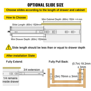 Drawer Slides with Lock Drawer Slide Building & Hardware Home & Garden 20"/36“/”60" Ball Bear 500 lbs Full Extension