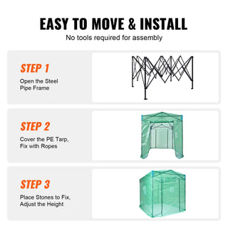 Pop Up Greenhouse Outdoor Simplicity Pop-up Green House High Strength PE Cover for Garden Backyard Planting and Storage