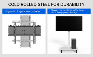 Mobile TV Cart, Rolling TV Stand for 42-75inch TVs with 90 Rotating,Height Adjustable TV Stand with Wheels Max VESA 600x500mm