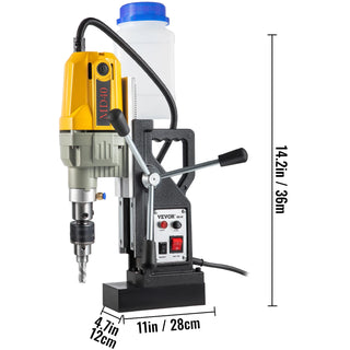 1100W Magnetic Drill Press 7/12 Bits 40mm Electric Mag Bench Tapping Drilling Rig Machine for Engineering Steel Structure