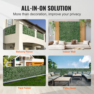 Ivy Privacy Fence Artificial Green Wall Screen with Strengthened Joint Faux Hedges Vine Leaf Decoration for Garden Patio