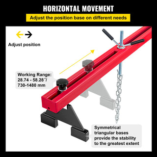 1100 Lbs Engine Transverse Bar Engine Hoist 2 Point Lift Holder Hoist Dual Hooks for Home Garages & Auto Repair Shop