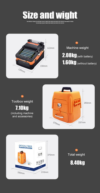 AI-10A AI-9 AI-6A AI-6C AI-6C+  Optial Fiber Fusion splicer Machine SM & MM With VFL OPM 5S Splicing Machine 6 Motors