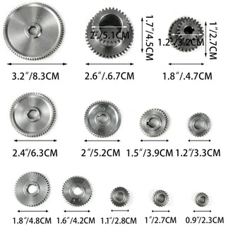 CJ0618 Precise Mini Lathe Replacement Gears T20-T80 9/17/18/27Pcs/Set Metal Exchange Gear Strong and Durable Machine Parts