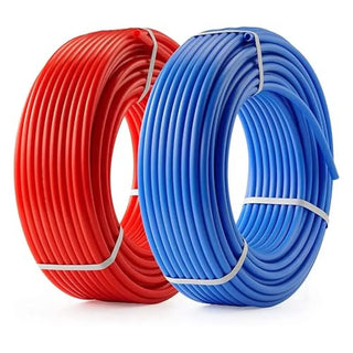 PEX A Tubing 2 Rolls 1/2" X 100ft Blue/Red Pipe Radiant Heating Plumbing Non-Barrier High-Quality Flexible PEX Material Easy