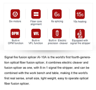 AI-10A AI-9 AI-6A AI-6C AI-6C+  Optial Fiber Fusion splicer Machine SM & MM With VFL OPM 5S Splicing Machine 6 Motors