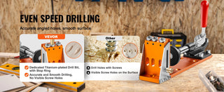 30 Pcs Pocket Hole Jig Kit Adjustable & Easy to Use Pocket Hole Jig System with Step Drills Wrenches Drill Stop Rings