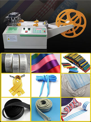 LY 220V/110V 400W LCD Screen Hot and Cold  Automatic Cloth Tape Cut Machine Magic Sticker Knife Tube Zipper Heat Shrink Cutter