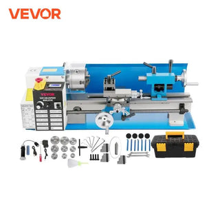 Mini Metal Lathe Machine 7"x14" Benchtop Digital Display 550W Variable Speed with 3-jaw Chuck for Metal Turning Threading