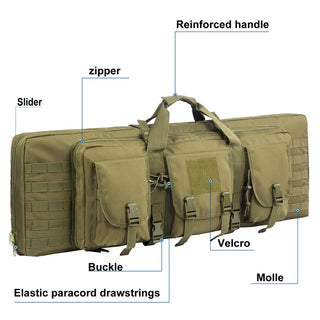 32 38 42 inch Double Rifle Case Bag Tactical Weapon Gun Case Rifle & Pistol Bag Long Gun Bag for Hunting Range Sports Transport