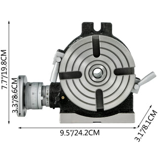 Rotary Table 6inch(150mm) Horizontal Vertical Milling Table 4-Slot MT-2 Indexing Plate Set for Precision Milling Drilling