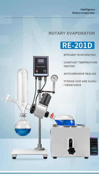 1000W 2L/1L Rotary Evaporator With LCD Screen RE-201 Vacuum Distillation Purification Crystallization