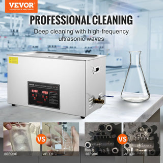 Ultrasonic Cleaner with Digital Timer & Heater Jewelry Ultrasound Cleaner Stainless Steel Heated Cleaning Machine