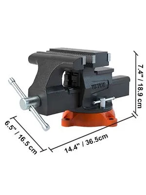 Bench Vise 4.5" 6" 6.5" Multipurpose with Swivel Base & Anvil Heavy Duty Cast Iron for Drilling, Conduit Cutting, Sanding