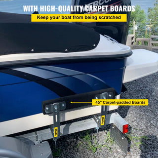 VEVOR 48" 2 PCS Rustproof Steel Trailer Guide ons Trailer Guides with Carpet-Padded Boards for Fishing Boat or Sailboat Trailer