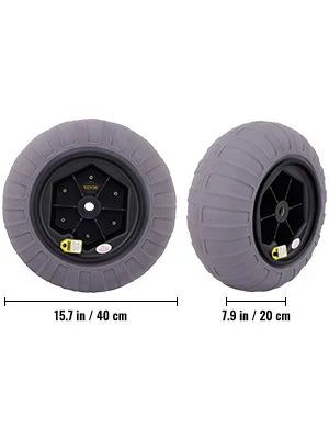 Beach Balloon Wheels 13" Replacement Sand Tires TPU Cart Tires for Kayak Dolly Canoe and Buggy w/ Free Air Pump 2-Pack