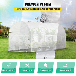 Walk-in Tunnel Greenhouse Portable Plant Hot House with Galvanized Frame & Waterproof Cover For Protecting Plants Grow