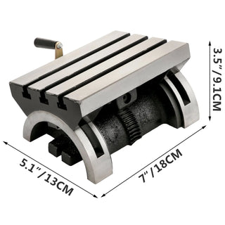 Tilting Milling Table Adjustable Rotary Worktable Machine with 3 T-Slots & a Crank Handle Heavy Duty for Grinding Milling