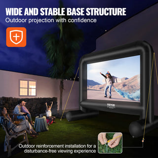 VEVOR Inflatable Movie Screen 14/16 FT Inflatable Projector Screen for Outside w/ Blower for Outdoor Party Backyard Movie Night