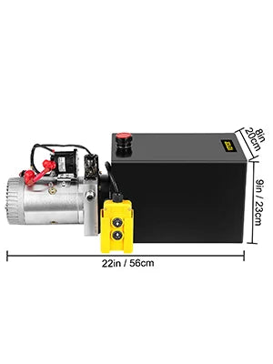 Lifting Jack Hydraulic Pump Single Acting Power Unit 12V DC 4-20 Quart Dump Trailer Powerplant Crane for Truck Car